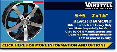 5+5 Black Diamond 16x7 5x120 VW Transporter T5