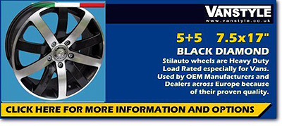 5+5 Black Diamond 17x7.5 Wheel 5x108 Citroen Dispatch 2007