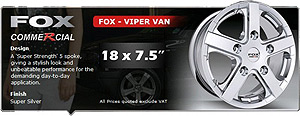 VIPER VAN WHEELS 18x7.5 Brite Metal Ford Transit Van