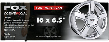 Viper Van Wheel 16x6.5 Brite Metal Set of 4 - 5x160 Ford Tansit