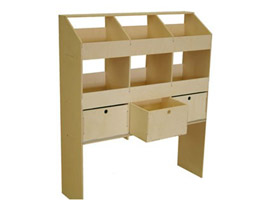 Wooden Rack 6 Pigeon Hole Unit With Drawers 300 Deep
