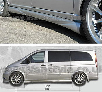 SportMAX Side Skirts (Pair) ABS Unpainted Compact/Long Vito 2003