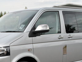 Stainless Mirror Covers, T5 & Caravelle Facelift, 2010>