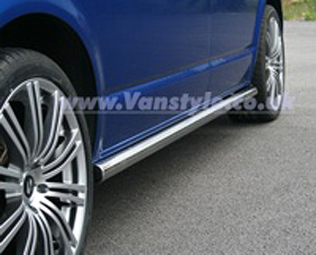Safety Sidebars VW T5 Transporter / Caravelle - Chrome End Caps