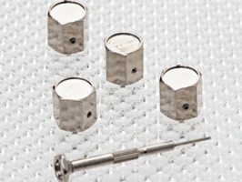 Anti-Theft Aluminium Valve Caps - Set of 4