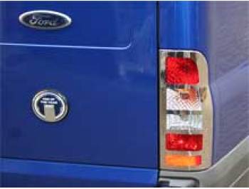 Rear Light Covers Stainless Steel Pair Ford TRANSIT 2000-on
