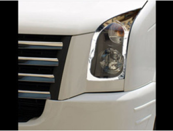 Stainless Steel Headlamp Covers, VW Crafter, 06-11