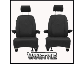 VW T5 Black Tailored Front Seat Cover Set 2x Singles