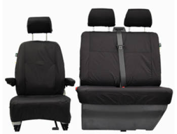 VW T5 Black Tailored Front Seat Cover Set Single & Twin