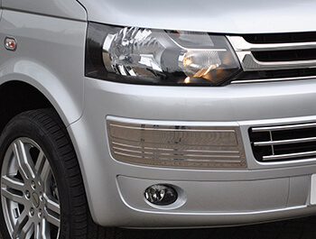 Stainless Steel Bumper Inserts - VW T5 & Caravelle 2010>2015