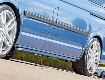 Textured Black PU Side Door Bump Strips SWB/LWB - VW T6 2015>