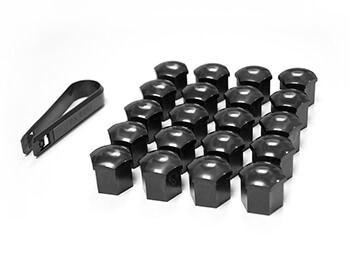 Black 19MM Hex Push-On Nut & Bolt Head Covers
