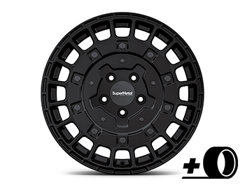 SuperMetal RIG 18x8J Matte Black Alloy Wheels & Tyres - 5x120