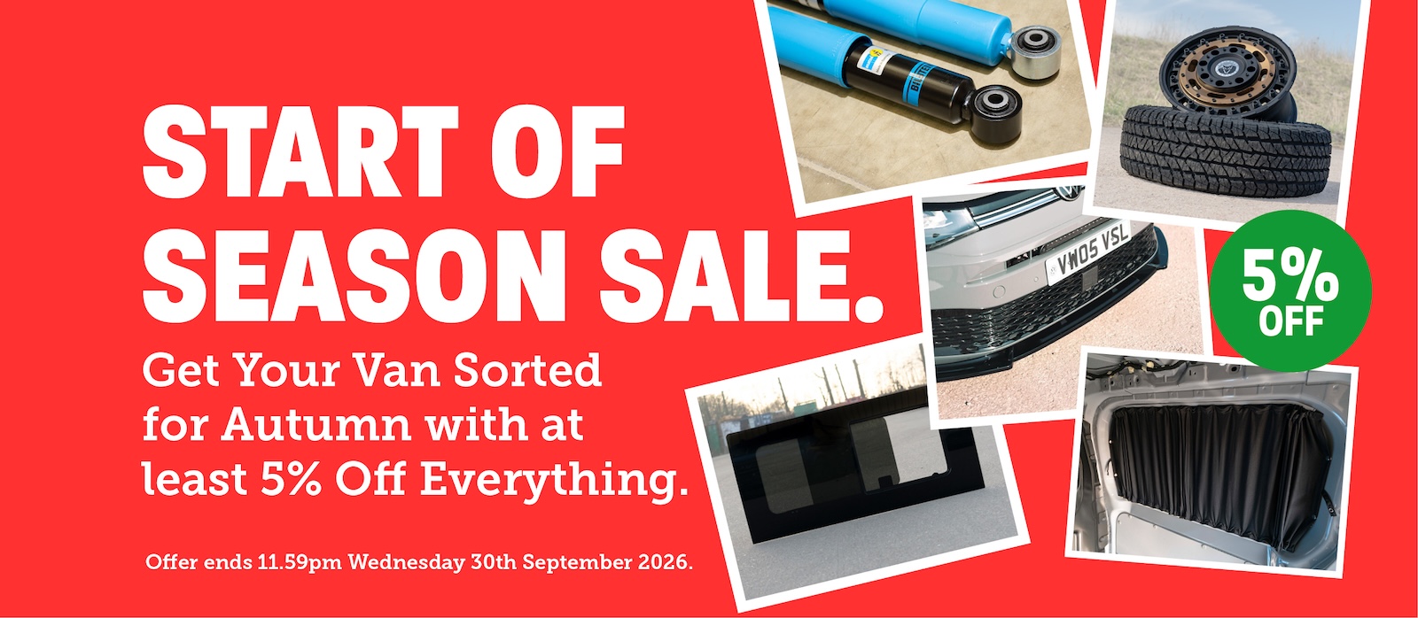 Start of Autumn Sale Now On Save 5% Off Everything