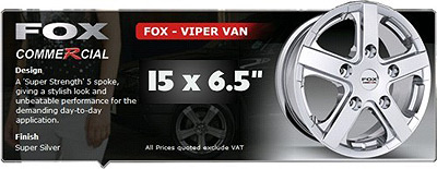 VIPER VAN 15x6.5 Brite Metal Vauxhall Movano