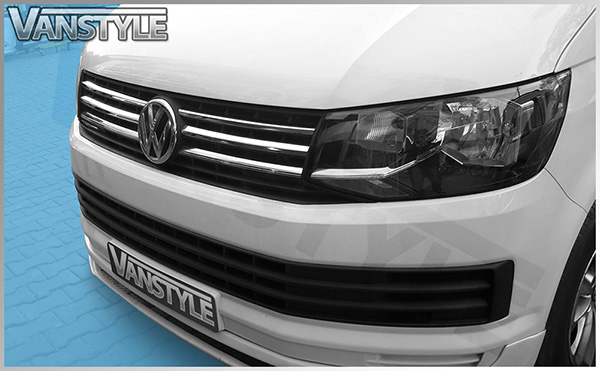 4-Piece Chrome Grille Trim Accents To Fit VW T6 Transporter (2016+) – Stainless Steel Front Grille Inserts By ALVM