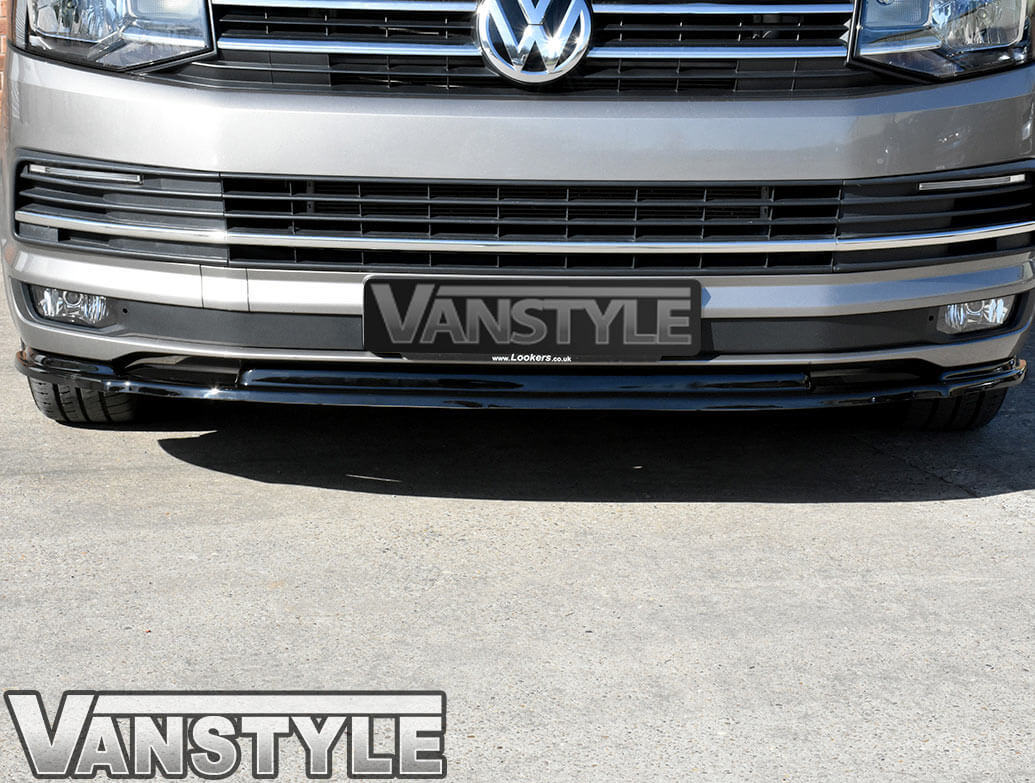VW T6 2015> ABS Gloss Black Lower Front Lip Splitter Ver.2