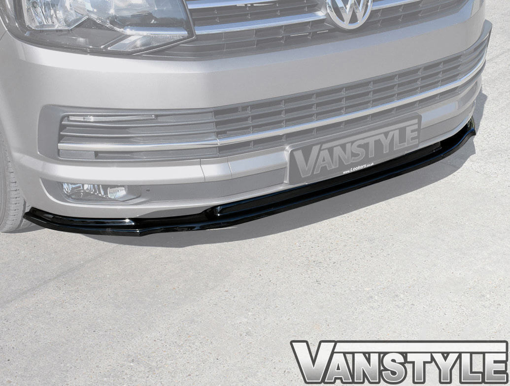 VW T6 2015> ABS Gloss Black Lower Front Lip Splitter Ver.2