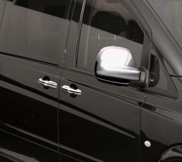 Stainless Steel Mirror Covers Mercedes Vito 03-10 - Vanstyle
