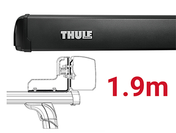 Thule 3200 1.9m Awning - Black + Roof Bar Mounting Brackets
