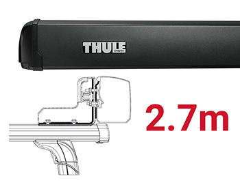 Thule 3200 2.7m Awning - Black + Roof Bar Mounting Brackets