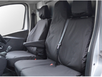 100% Waterproof Black Tailored Seat Covers Vivaro 14>19 / Trafic