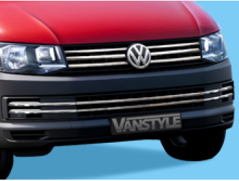 VW T6 Startline Front Upper + Lower Stainless Grille Trim