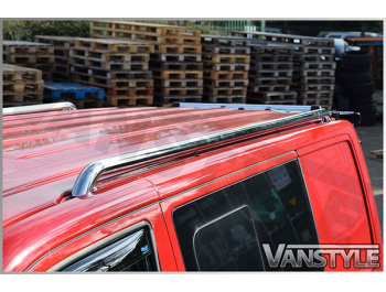 Polished Stainless Steel Roof Rail Set - Ford Transit Mk6/7