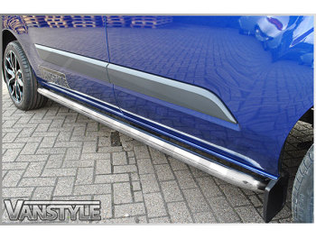 Polished Side Bars Sportline Style 60mm Ford Transit Custom