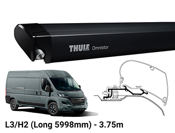 Thule 6300 3.75m Awning - Black - Master Movano L3/H2