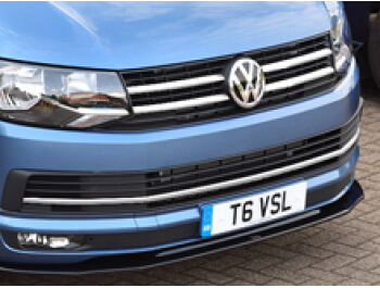 VW T6 Stainless Steel Polished Front Upper + Lower Grille Trim