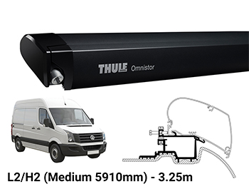 Thule 6300 3.25m Awning - Crafter Sprinter L2/H2 - Black