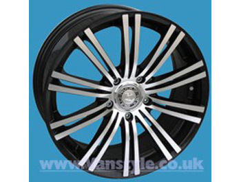 SR1200 Wheel 17x7.5 Black Diamond Set of 4 - 5x112 Galaxy - Alha