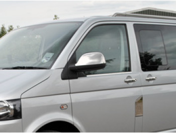 Stainless Mirror Covers, VW T5 Transporter & Amarok 10-15>