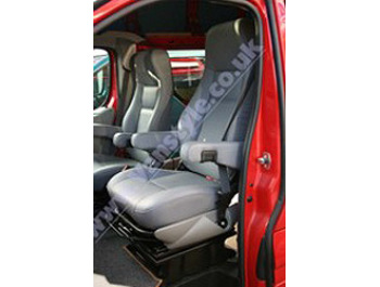 Twin Armrest Set for Drivers Seat - Grey Leather Look