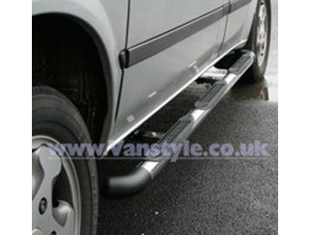 Safety SIDE BARS Polished Black Corner Caps - Ducato Boxer Relay