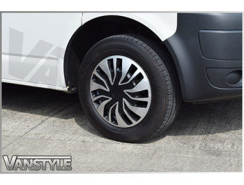 Fast Van Black & Silver Wheel Trims - ABS - Set of 4