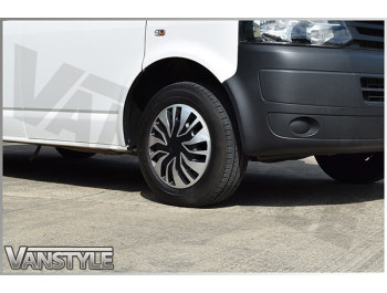 Fast Van Black & Silver Wheel Trims - ABS - Set of 4