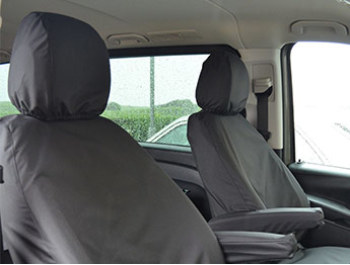 Vito W447 - Tailored Seat Covers - Black - Armrest Models
