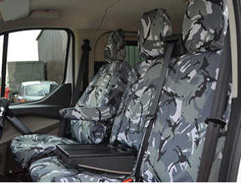 Waterproof Front Armrest Seat Covers - Camo - Custom 12-23