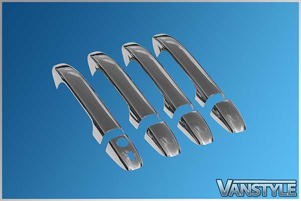 Chrome Mirror Covers & Door Handles – For Mercedes VITO W639 Facelift 2010-2014 – 2 Covers + 4 Handles – Polished Stainless Steel
