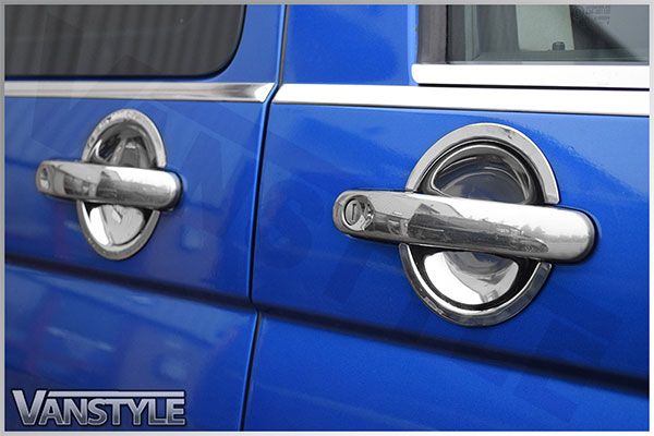 Stainless Steel Door Handle Insert Trim - VW T5 T6 Caddy ...