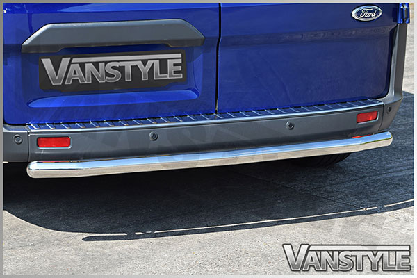 FORD TRANSIT TOURNEO CUSTOM POLISHED REAR BAR BUMPER PROTECTOR S.STEEL ...