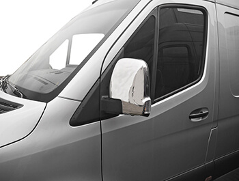 Polished Stainless Steel Mirror Covers - Mercedes Sprinter 18>