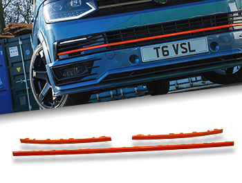 Gloss Orange ABS Lower Grille Trim Insert Set - VW T6 15-19