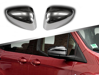 ABS Chrome Satin Wing Mirror Covers - Ford Tourneo Courier 14-18