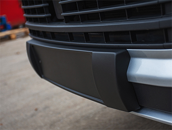 Front Bumper Number Plate Plinth in Textured Black - VW T6 2015>