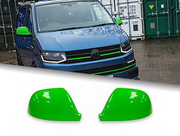 Gloss Green ABS Side Wing Mirror Cover Pair - VW T5 T6 & Amarok