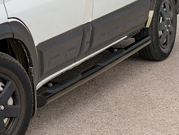 Ford Transit MK6/7 - 76MM Sidebars - 4 Steps Slash Cut - Black