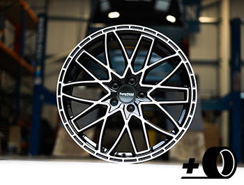SuperMetal Vane 20x9J 5x120 Gloss Black & Polished Wheel & Tyres